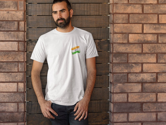 Flag Pocket Print T-shirt For Men