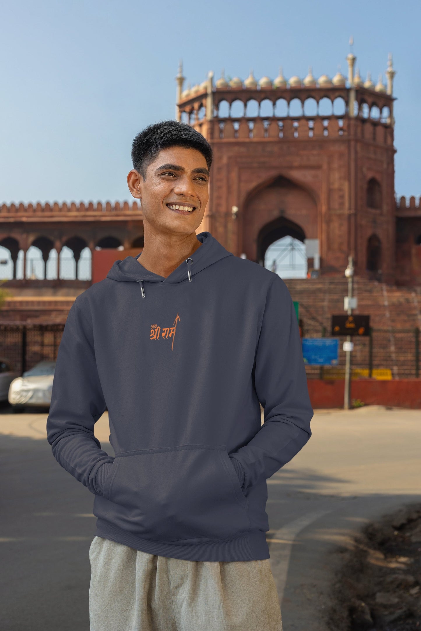 Jai Shri Ram Neck Print Unisex Hoodie