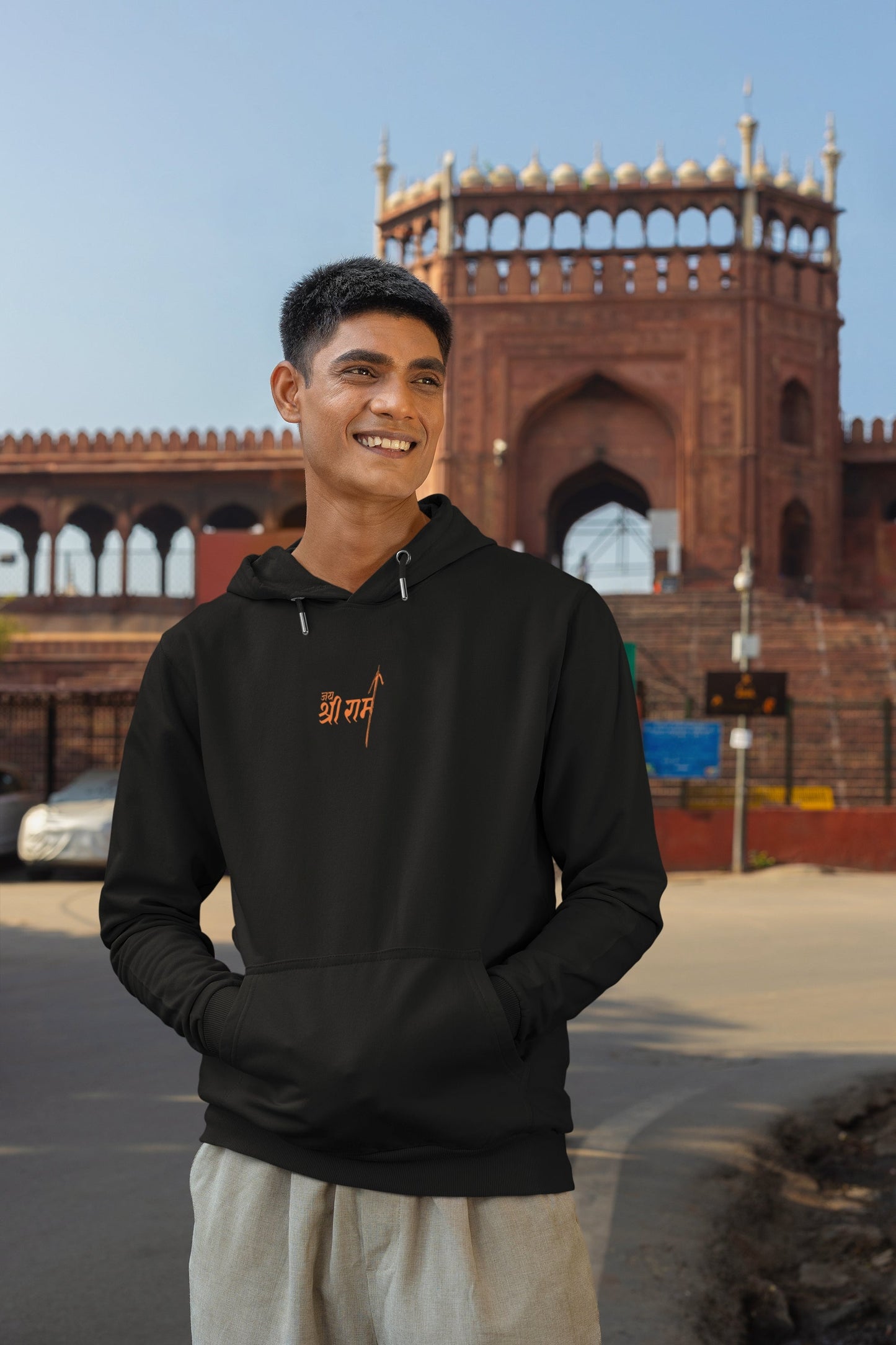 Jai Shri Ram Neck Print Unisex Hoodie