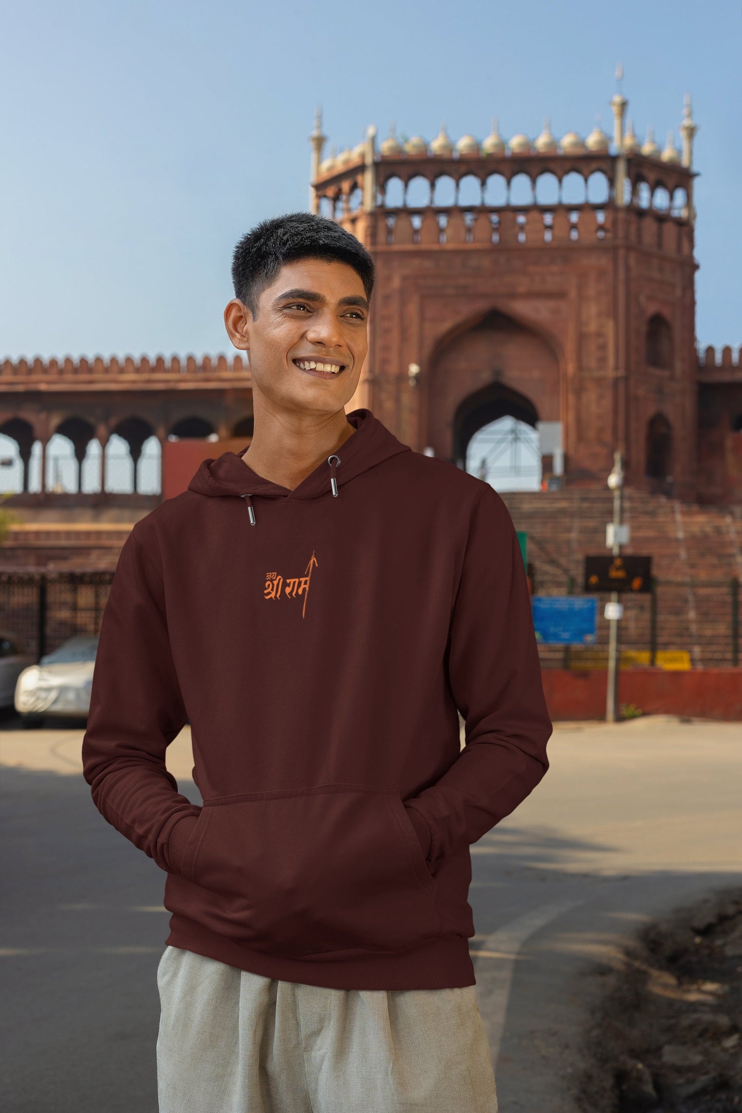 Jai Shri Ram Neck Print Unisex Hoodie