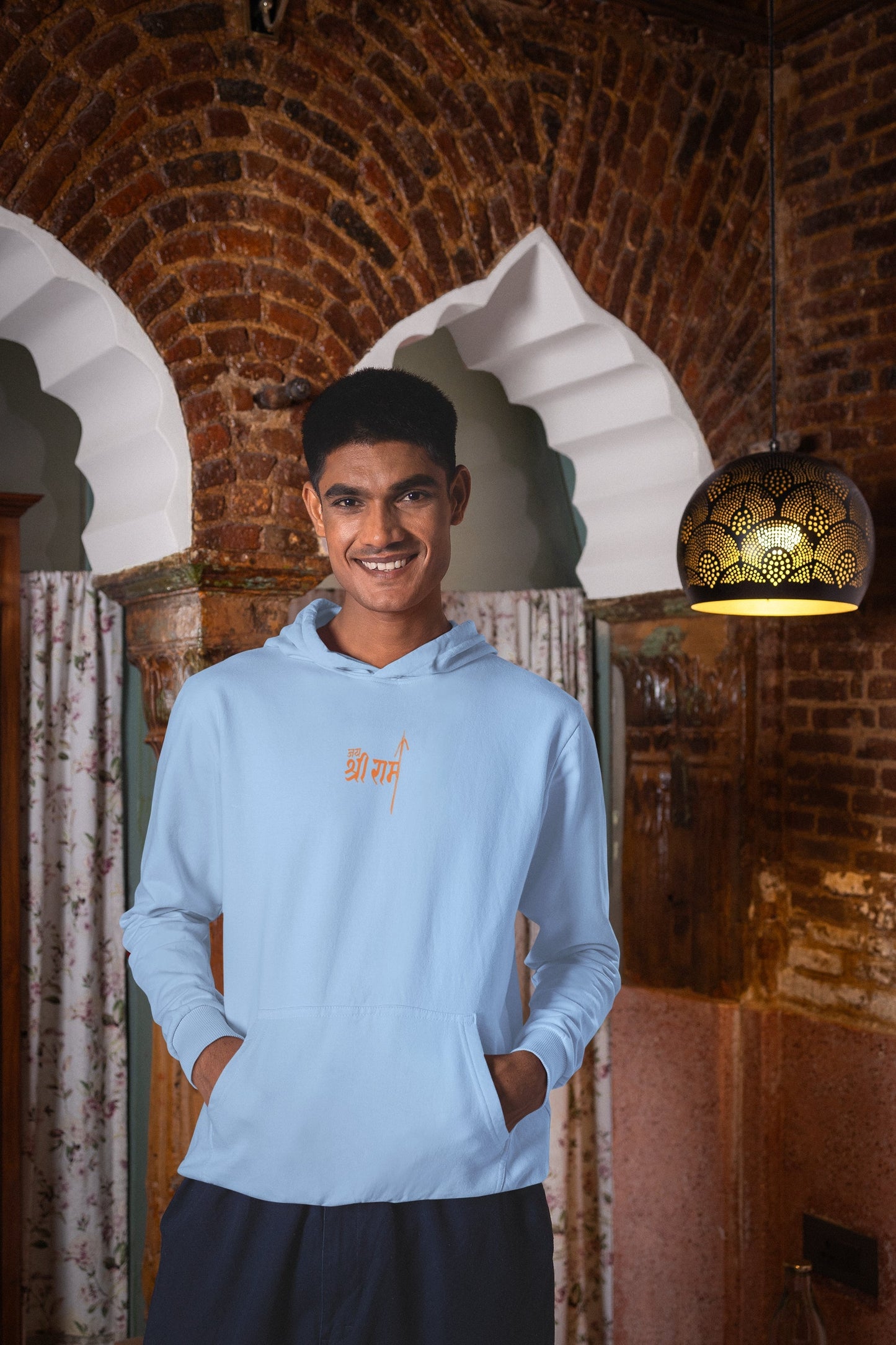 Jai Shri Ram Neck Print Unisex Hoodie