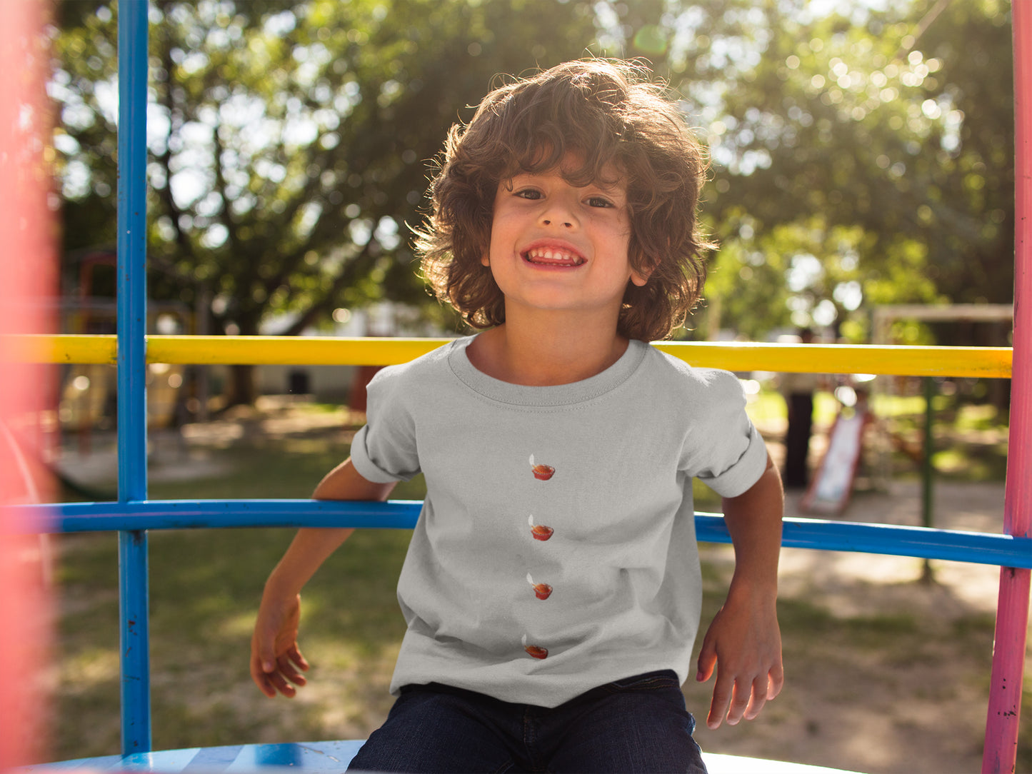 Diya Button-T-Shirt für Jungen