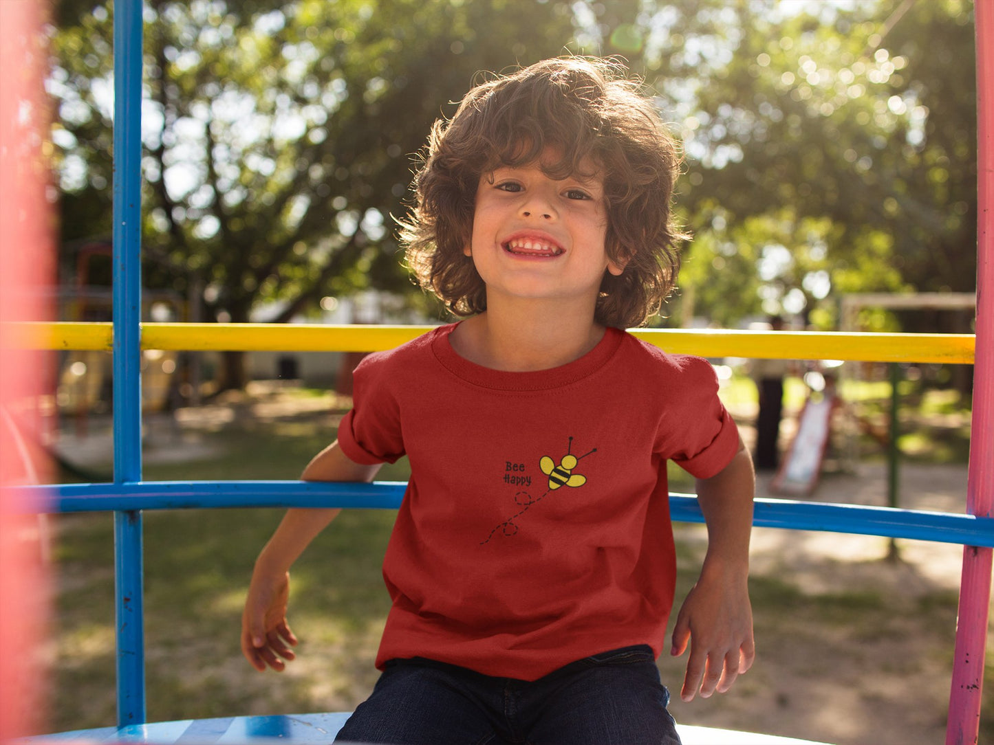 Summer T-shirt for Boys(BEE HAPPY YELLOW)