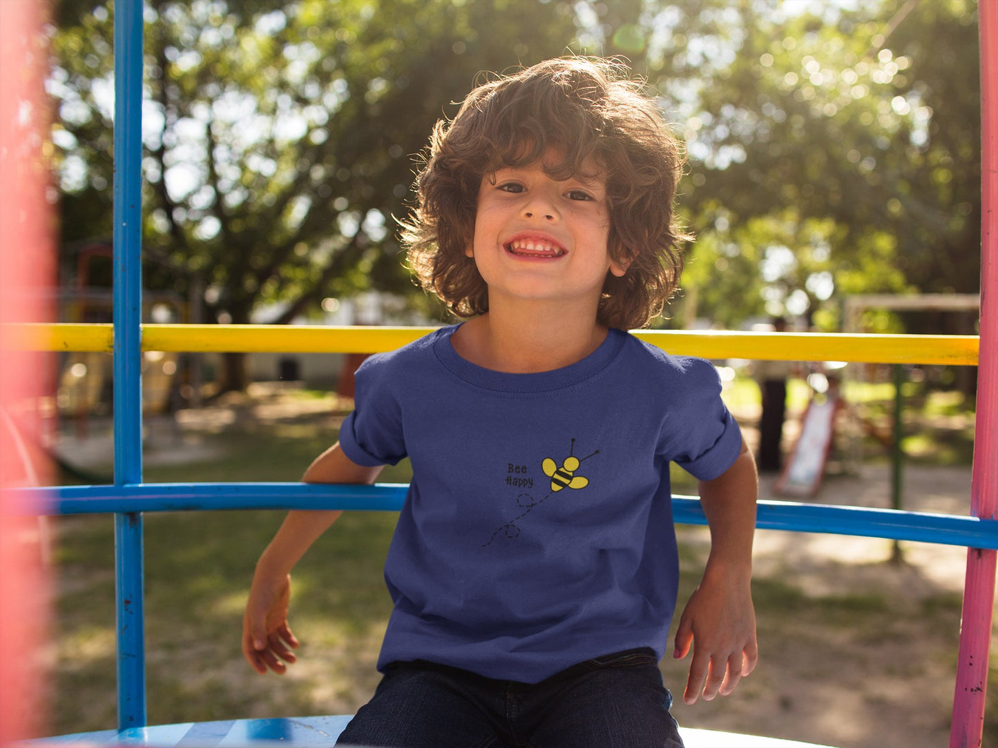 Summer T-shirt for Boys(BEE HAPPY YELLOW)