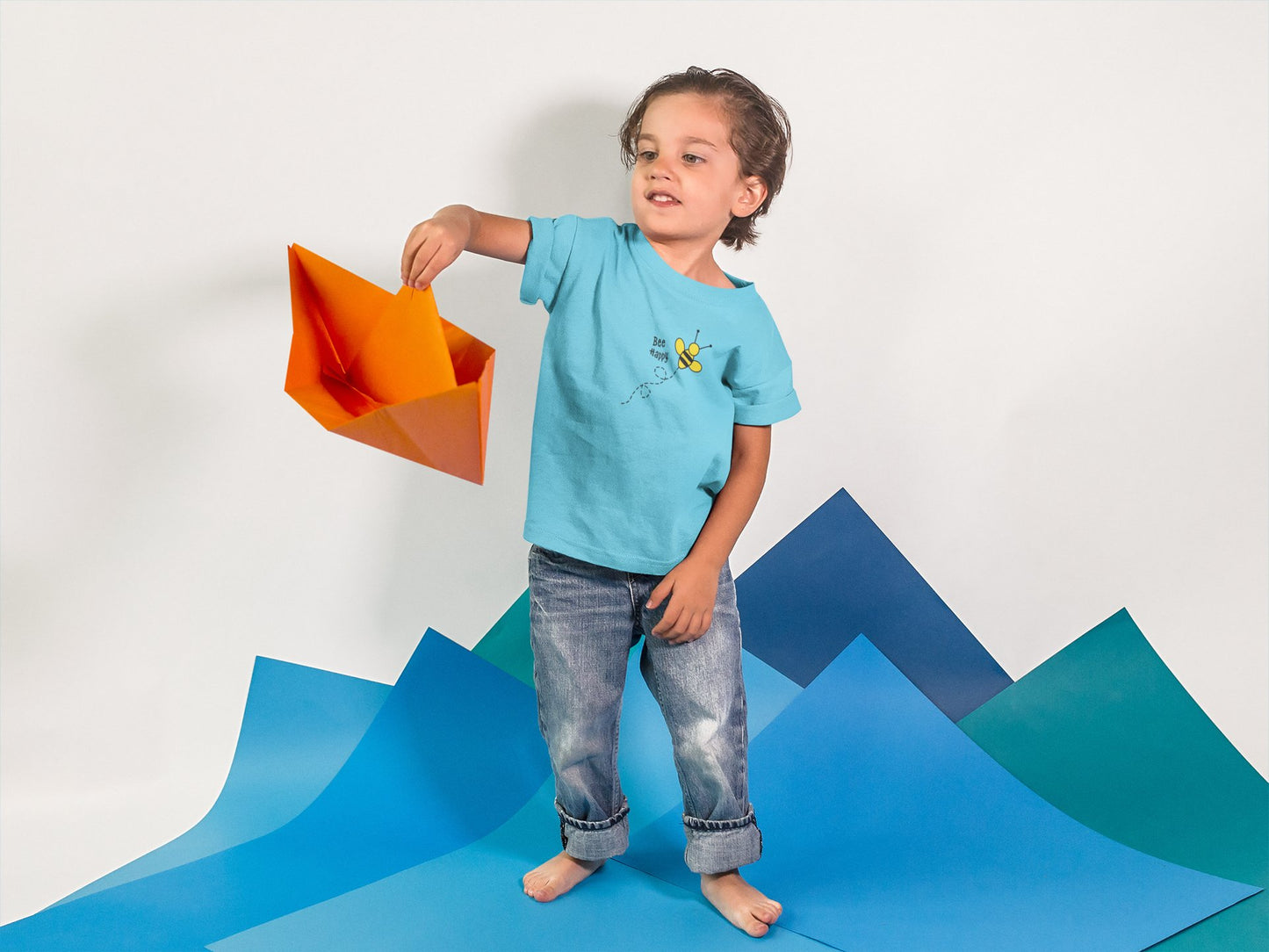 Summer T-shirt for Boys(BEE HAPPY YELLOW)