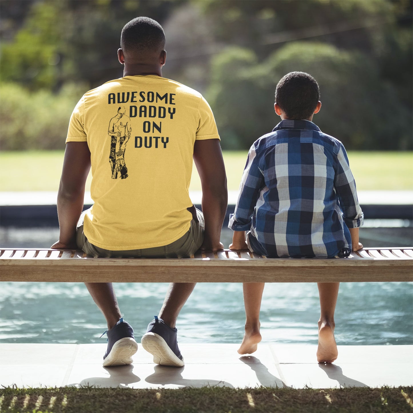 Awesome Daddy On Duty Back Print Summer T-shirt for Men