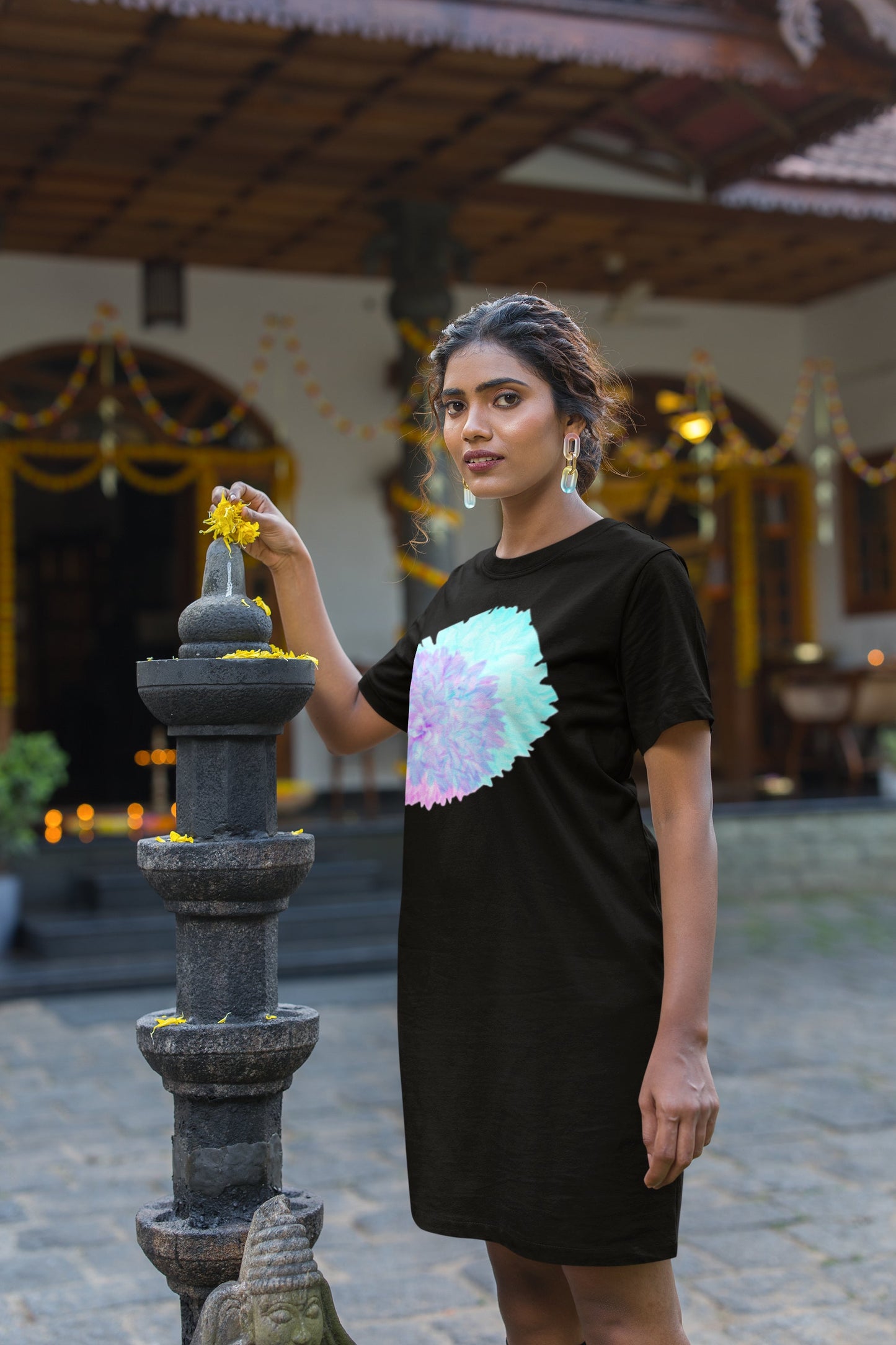 Dahlia Dual Tone T-shirt Dress