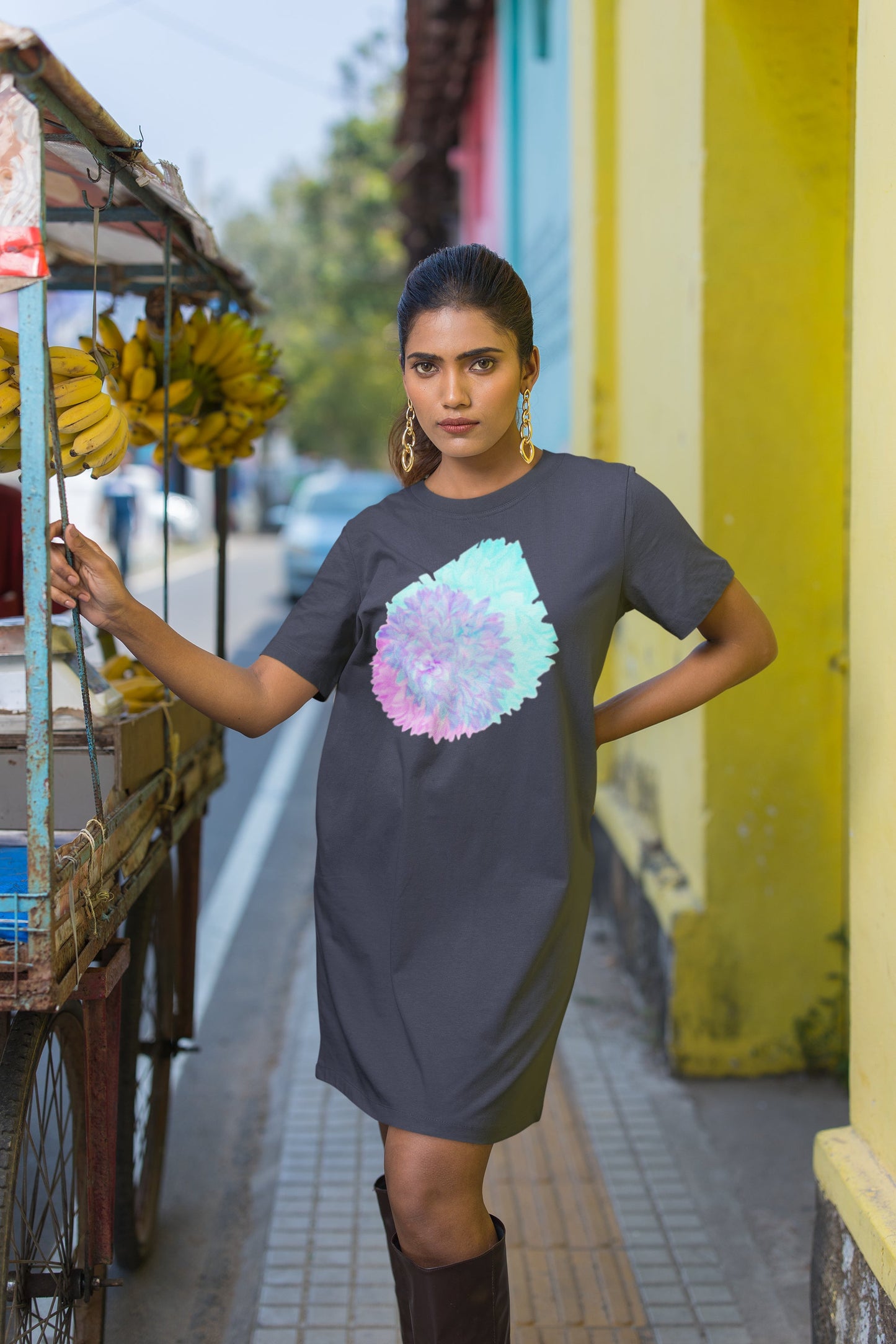 Dahlia Dual Tone T-shirt Dress