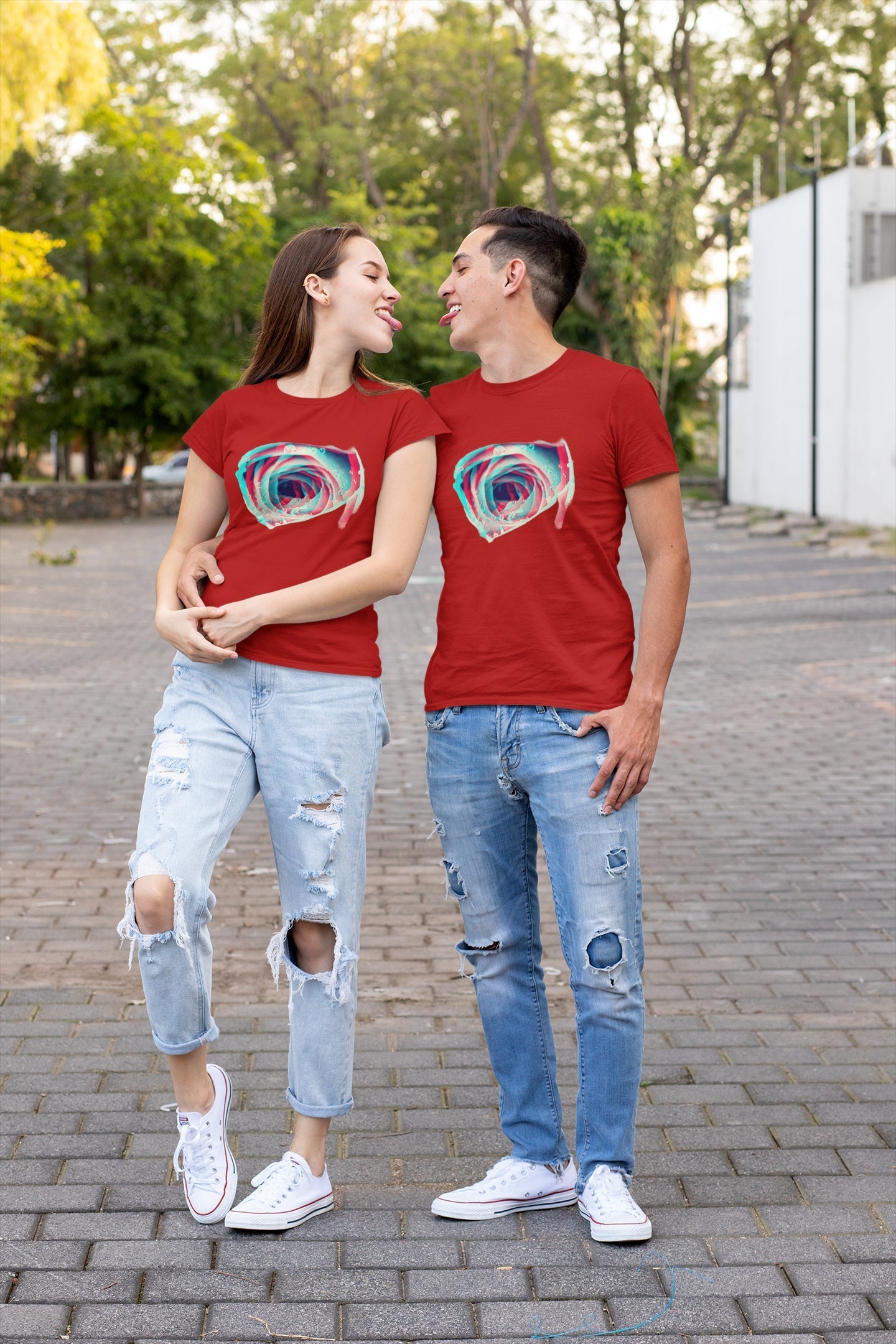 Rose Multicolour T-shirt for Women