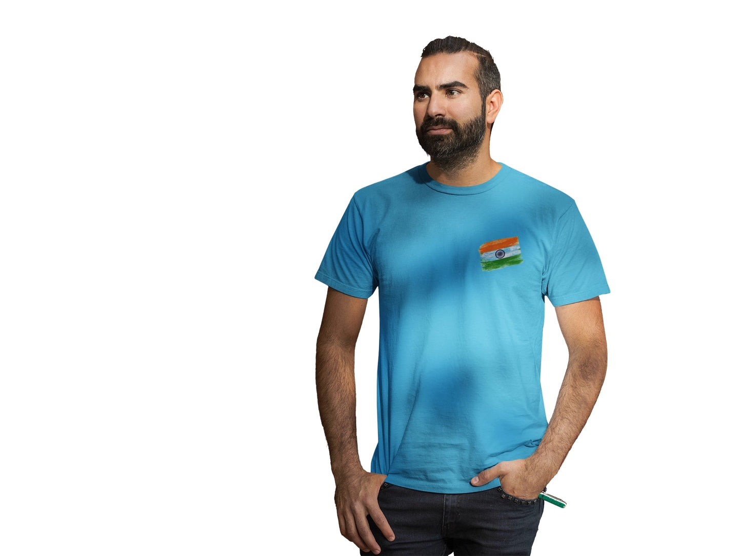 Flag Pocket Print T-shirt For Men