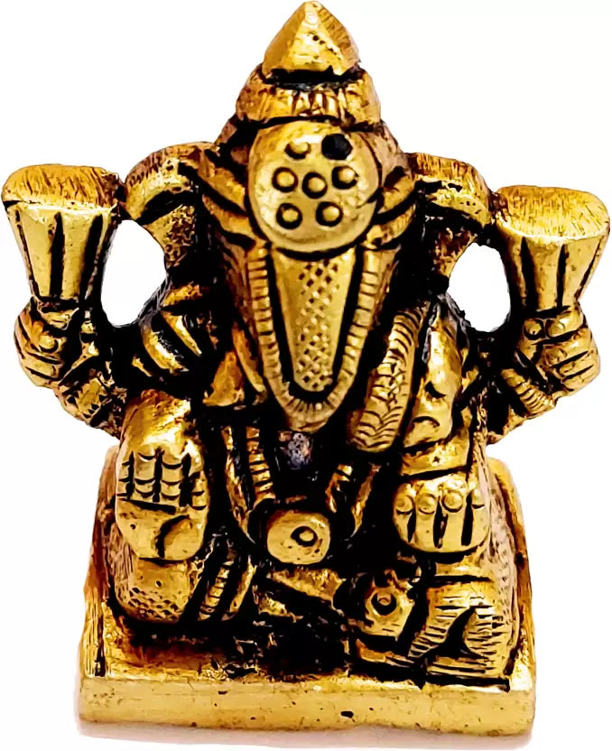 Brass Dagdusheth Ganpati Statue For Car / Home / Office Decor