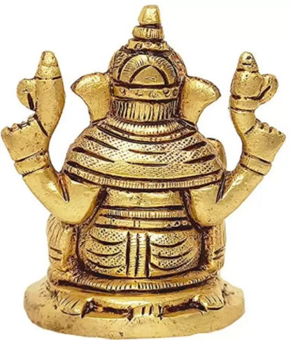 Brass Ganesha Singhasan Statue