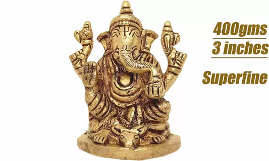 Brass Ganesha Singhasan Statue