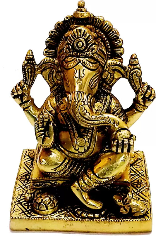 Brass Sitting Ganesha