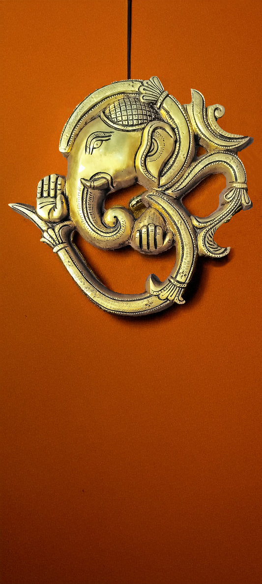 Brass Aum Ganpati Wall Decor