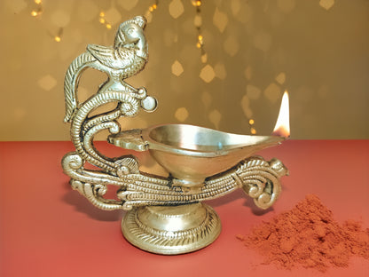 Brass Bird Handle Big Diya