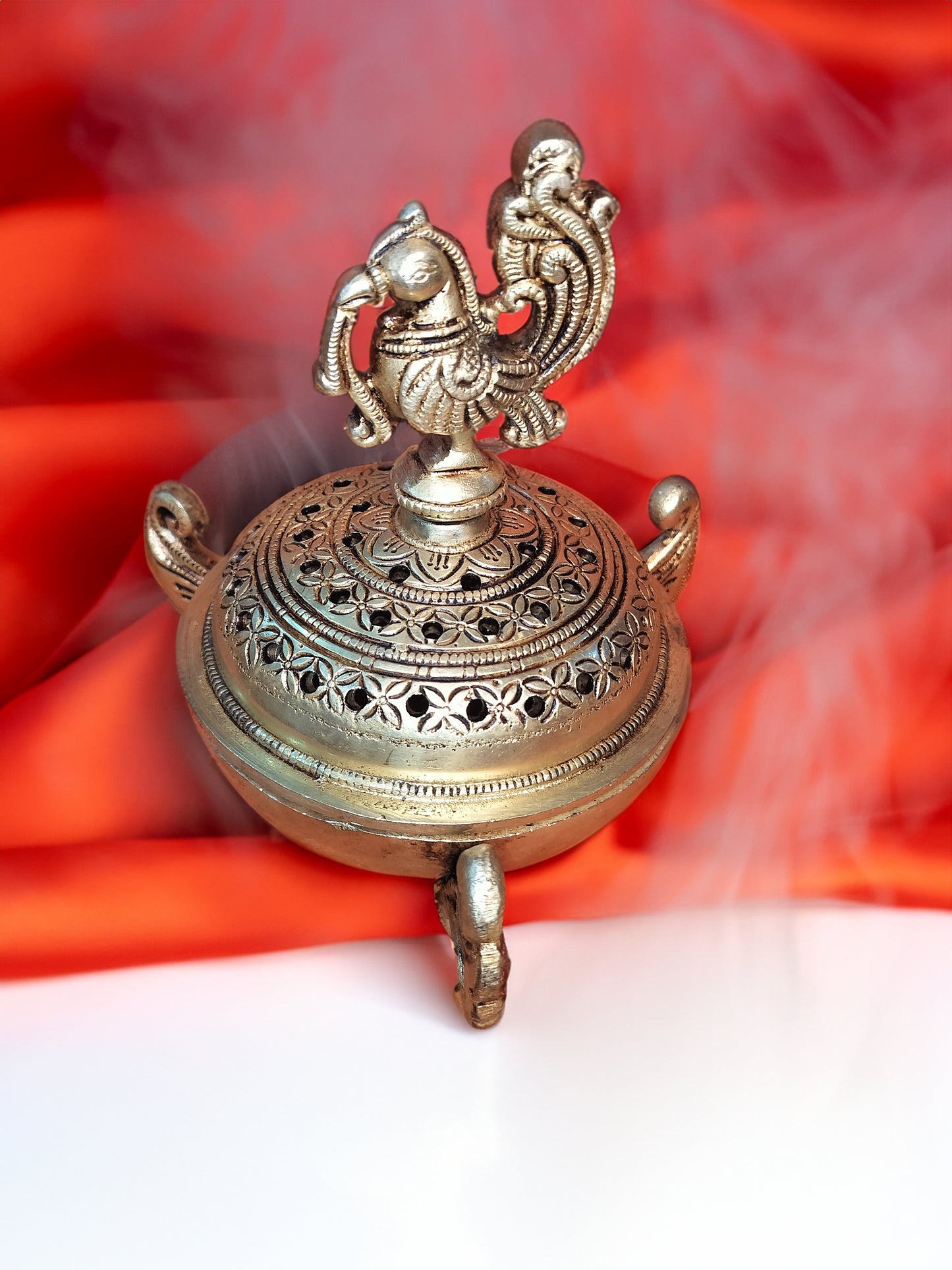 Brass Peacock Dhoopdani / Camphor Burner / Kapoor Burner