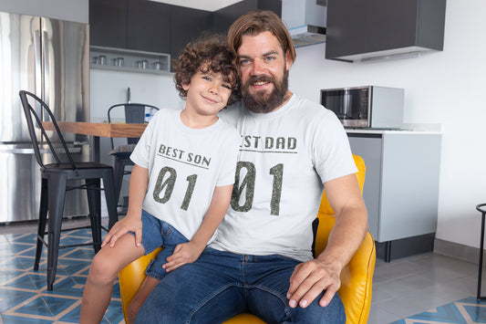 Father Son White T-shirt Combo Set ( Best Dad / Best Son )