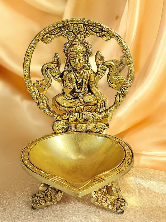 Brass Gajlaxmi Big Diya With Legs