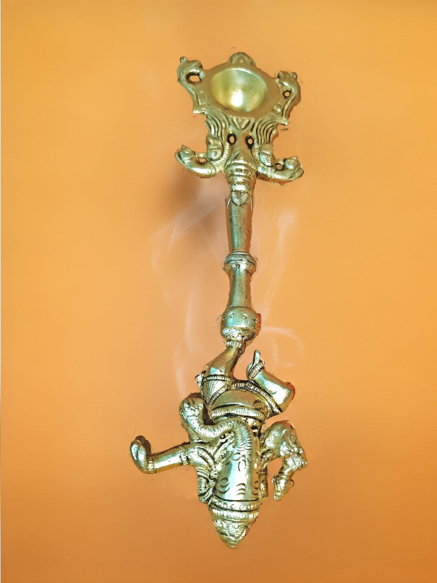 Brass Ganesh Camphor Spoon for Aarti