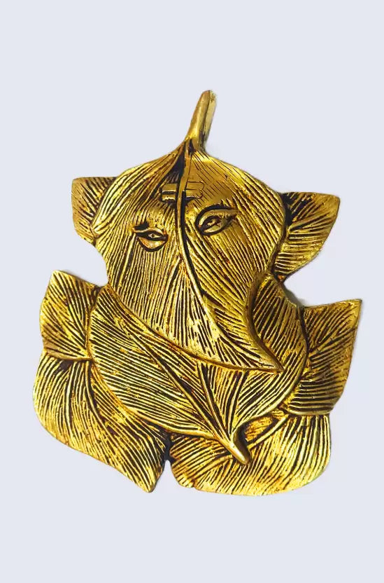 Brass Leaf Ganpati Wall Hanging