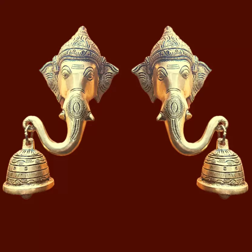 Brass Ganpati Wall Hanging With Bells