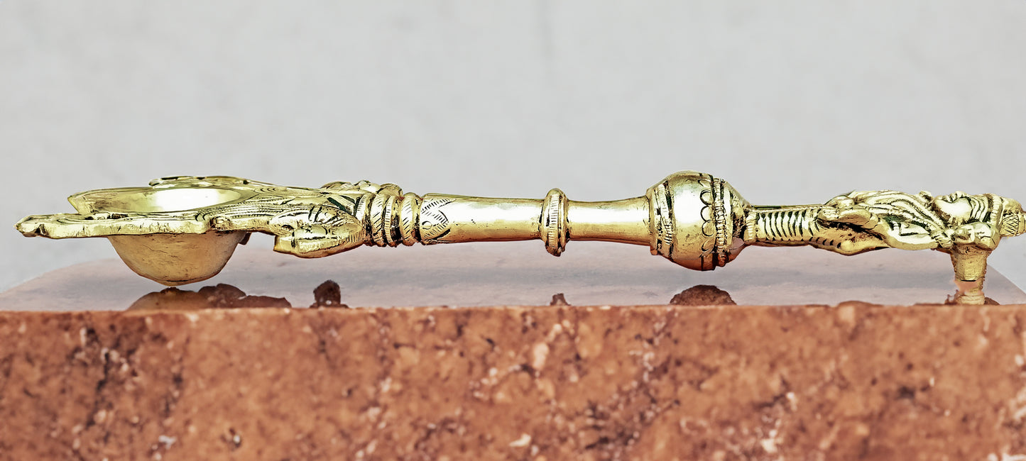 Brass Kuber Camphor Spoon for Aarti