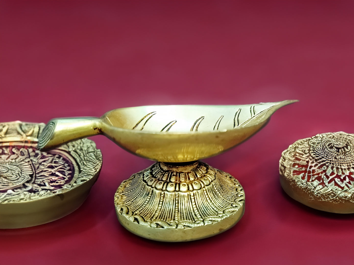 Brass Leaf Diya