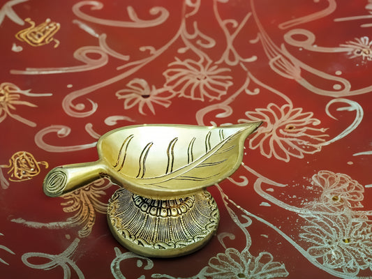 Brass Leaf Diya