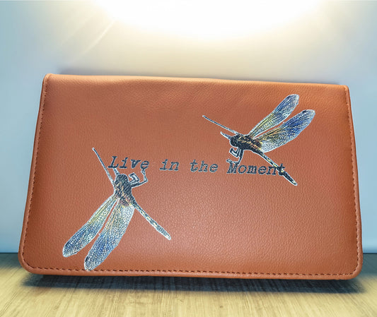 Live In The Moment Brown Vegan Leather Travel Wallet