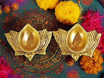 Lotus Brass Diya