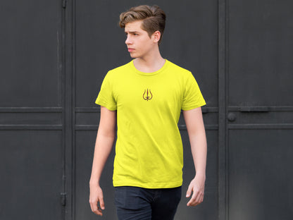 Trident Neck Print Summer T-shirt for Men