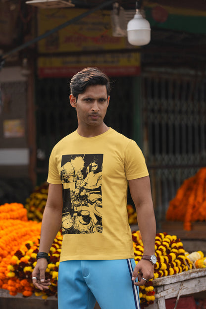 Adda Black Print Summer T-shirt For Men