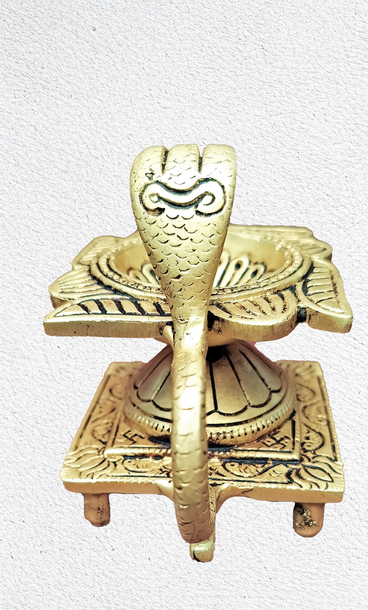 Brass Swastik Snake Standing Diya