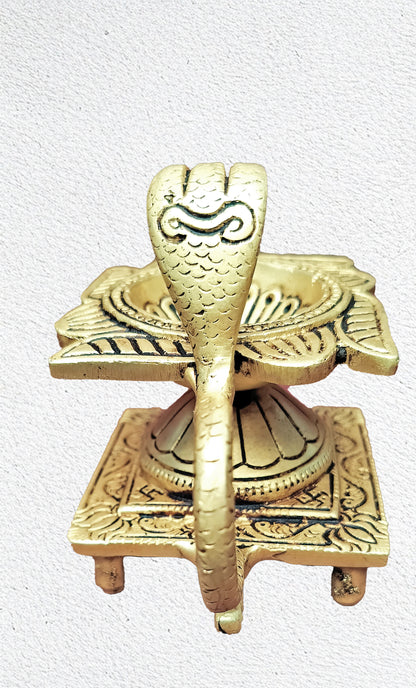 Brass Swastik Snake Standing Diya