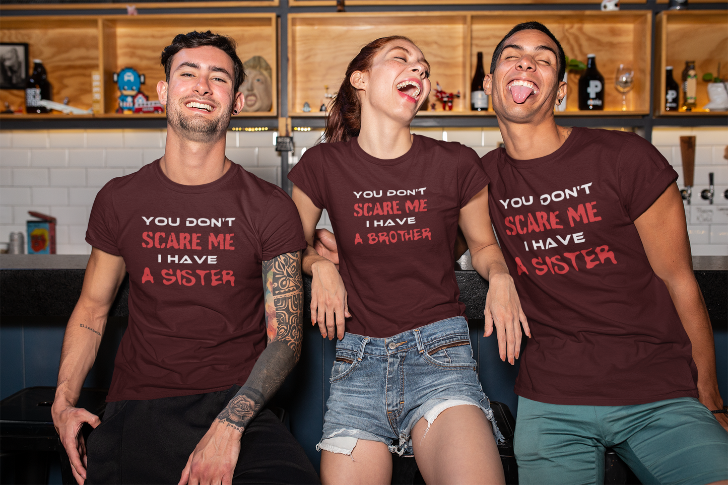 You Don't Scare Me I Have A Sister/Brother Summer T-shirt Combo