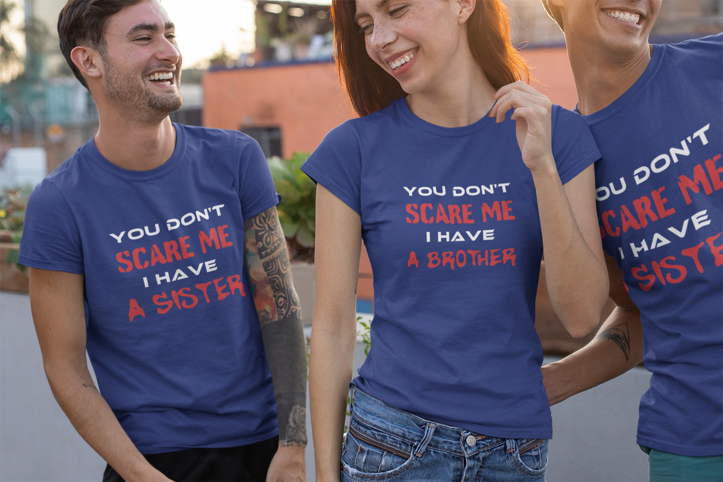 Du machst mir keine Angst, ich habe eine Schwester/Bruder-Sommer-T-Shirt-Kombination