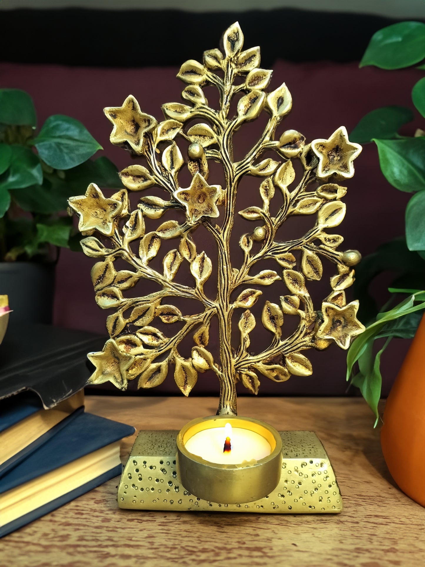 Brass Tree Tealight Candle Holder