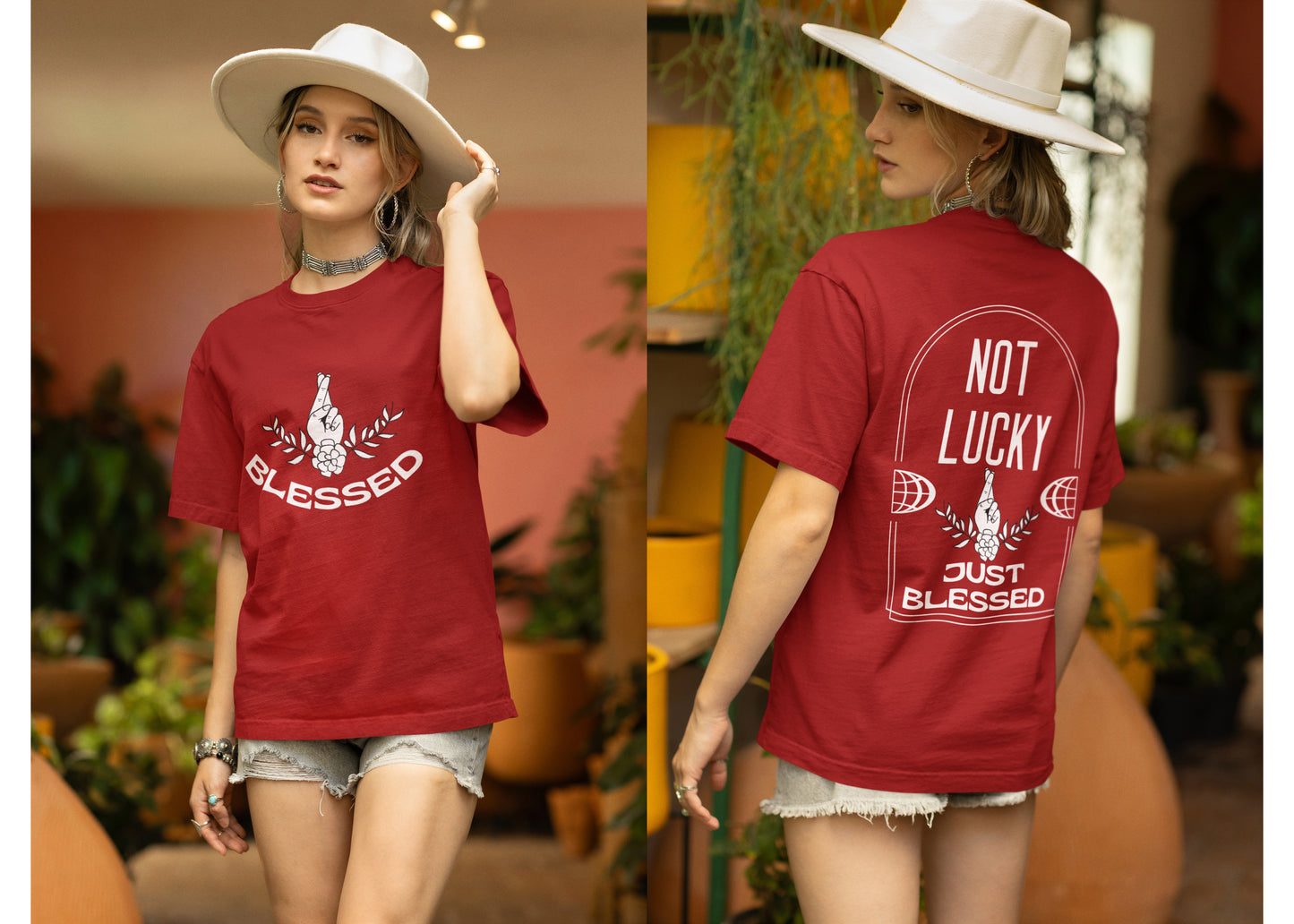 Not Lucky Just Blessed Unisex Oversized T-shirt