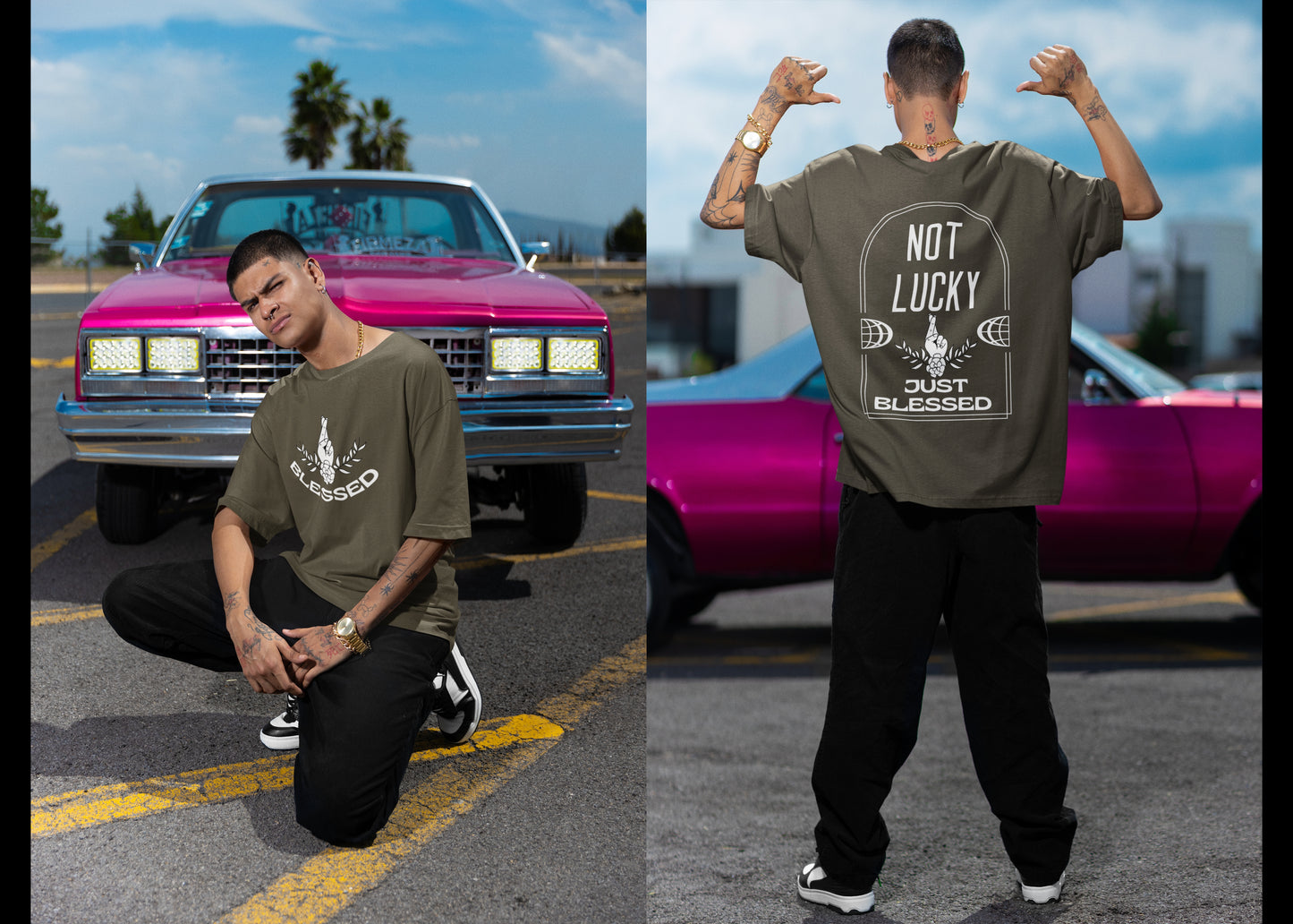 Not Lucky Just Blessed Unisex Oversized T-shirt