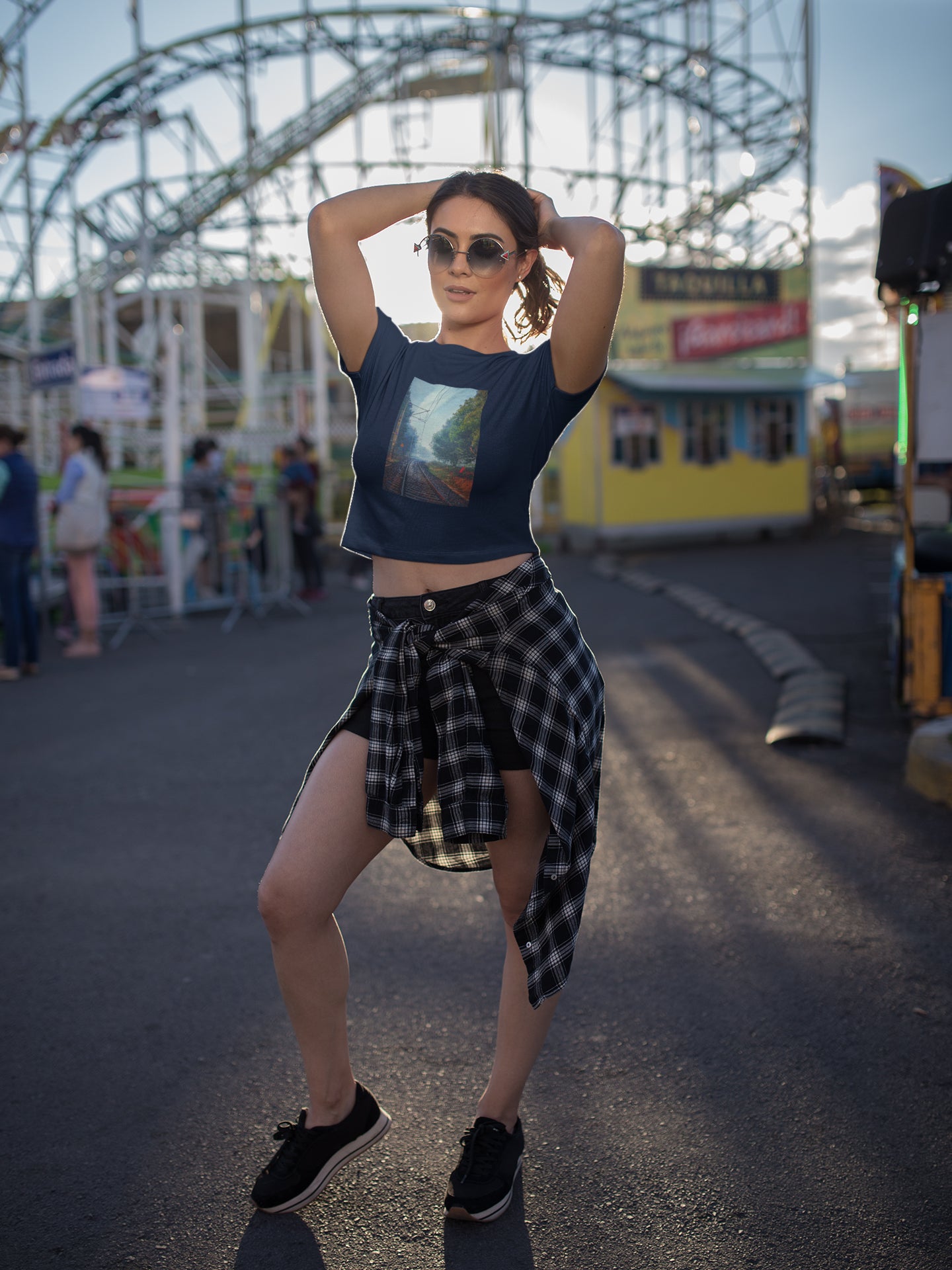 Train Track Crop Top for Ladies