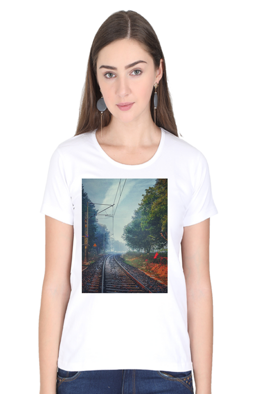 Sommer-T-Shirt für Damen (Railway Track)
