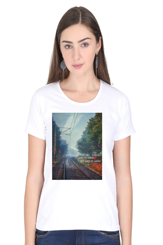 Sommer-T-Shirt für Damen (Railway Track Travel)