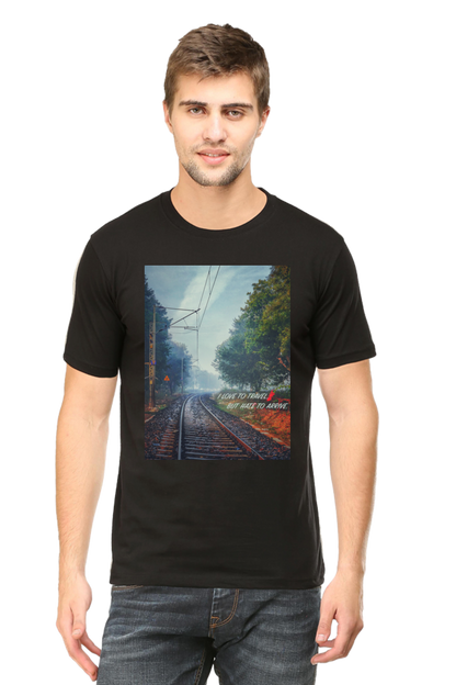 Summer T-shirt for Men(Train Track Travel)