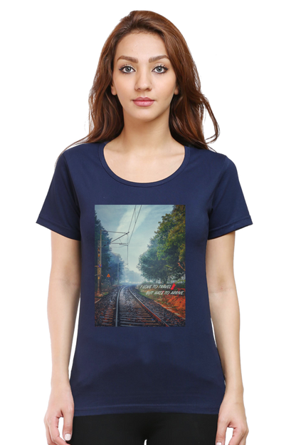 Summer T-shirt for Ladies (Railway Track Travel)