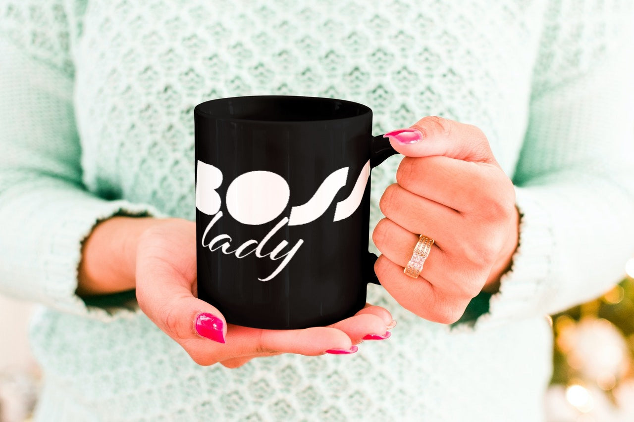 Schwarze Kaffeetasse (Boss Lady)