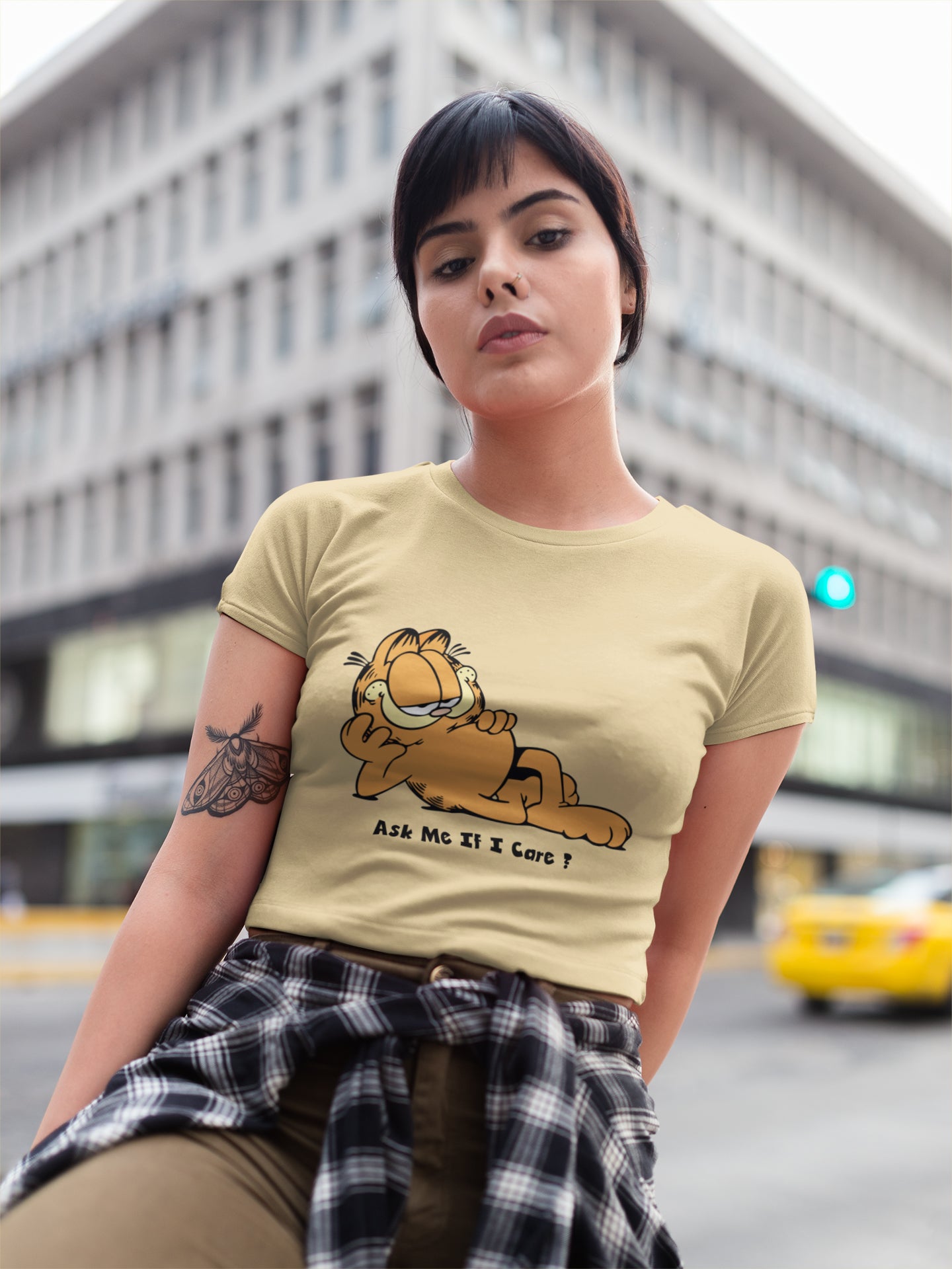 Garfield Ask Me If I Care Crop Top For Ladies