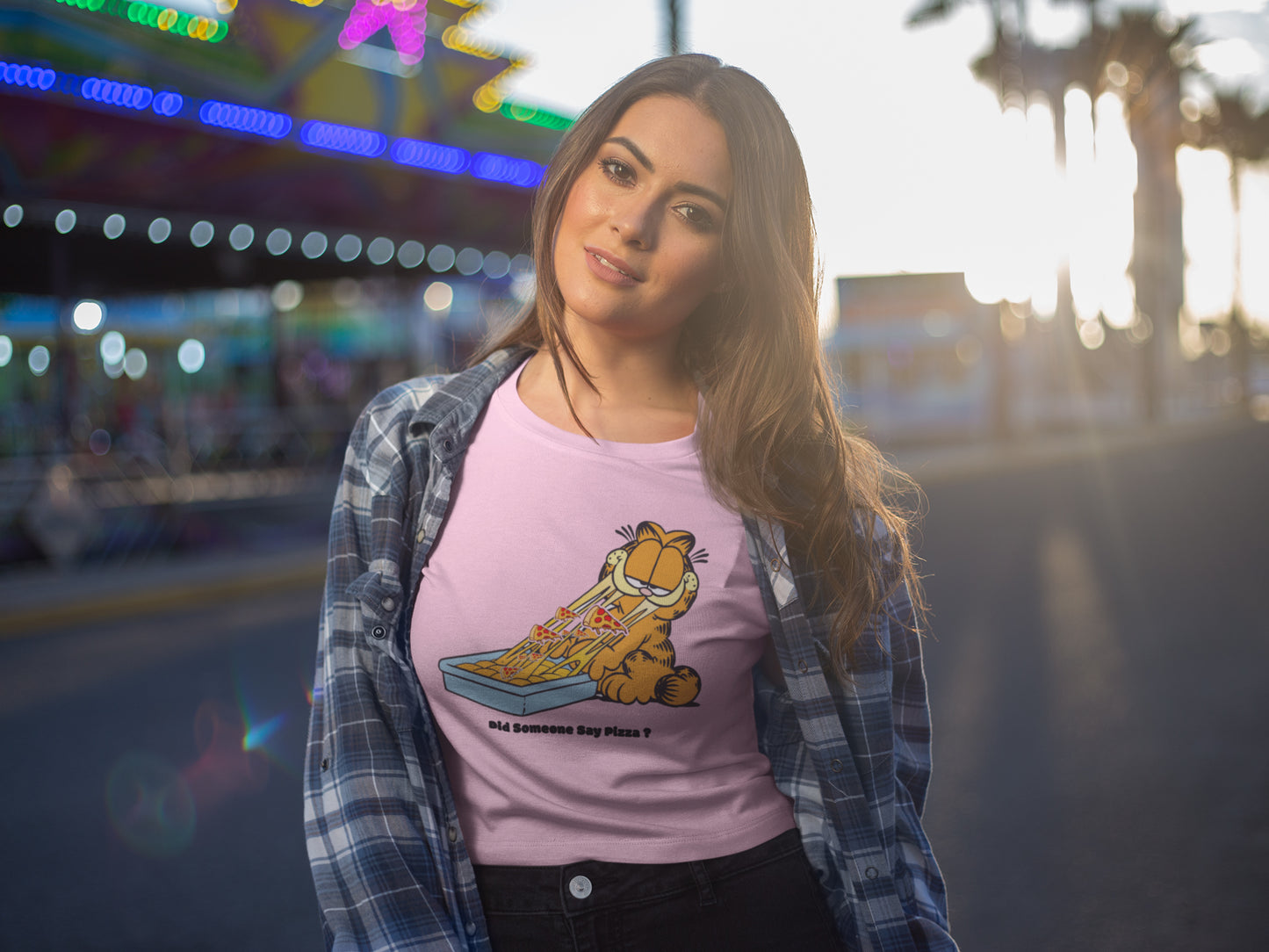 Garfield Did Someone Say Pizza Crop Top For Ladies