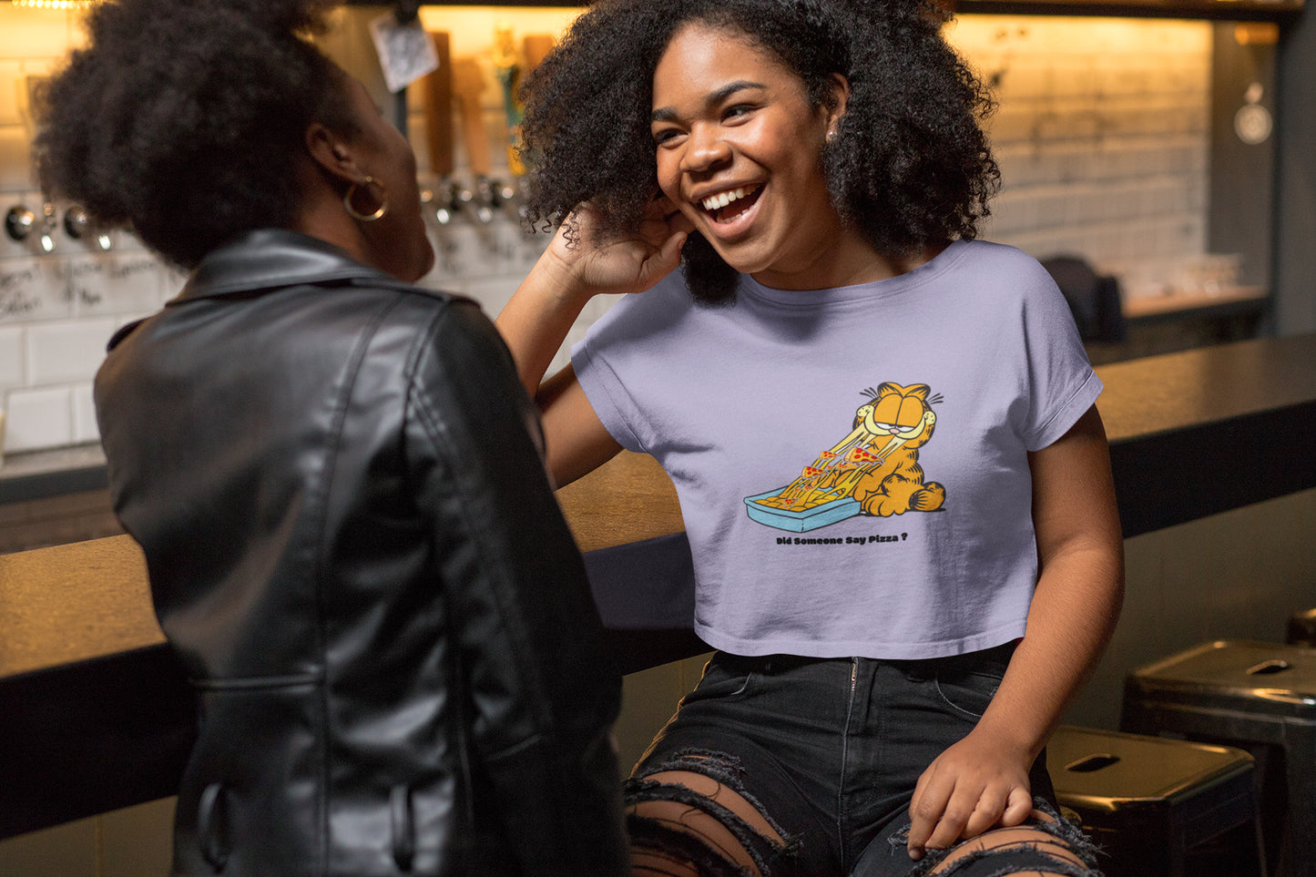 Garfield Did Someone Say Pizza Crop Top For Ladies
