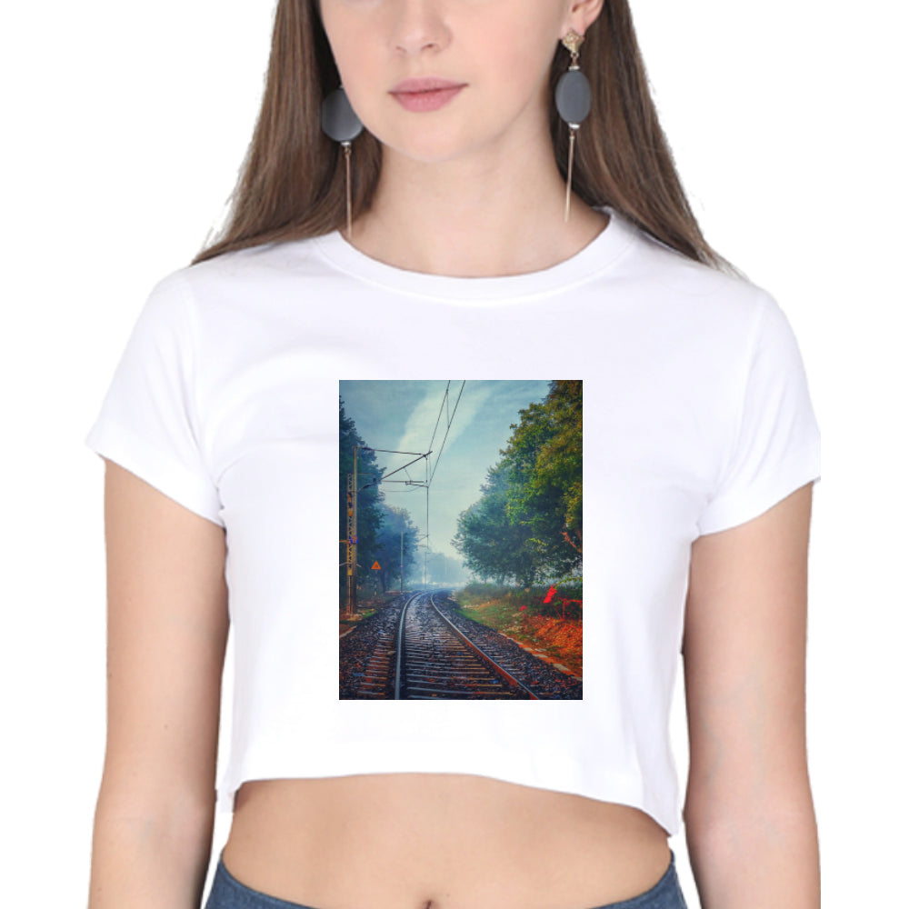 Train Track Crop Top for Ladies